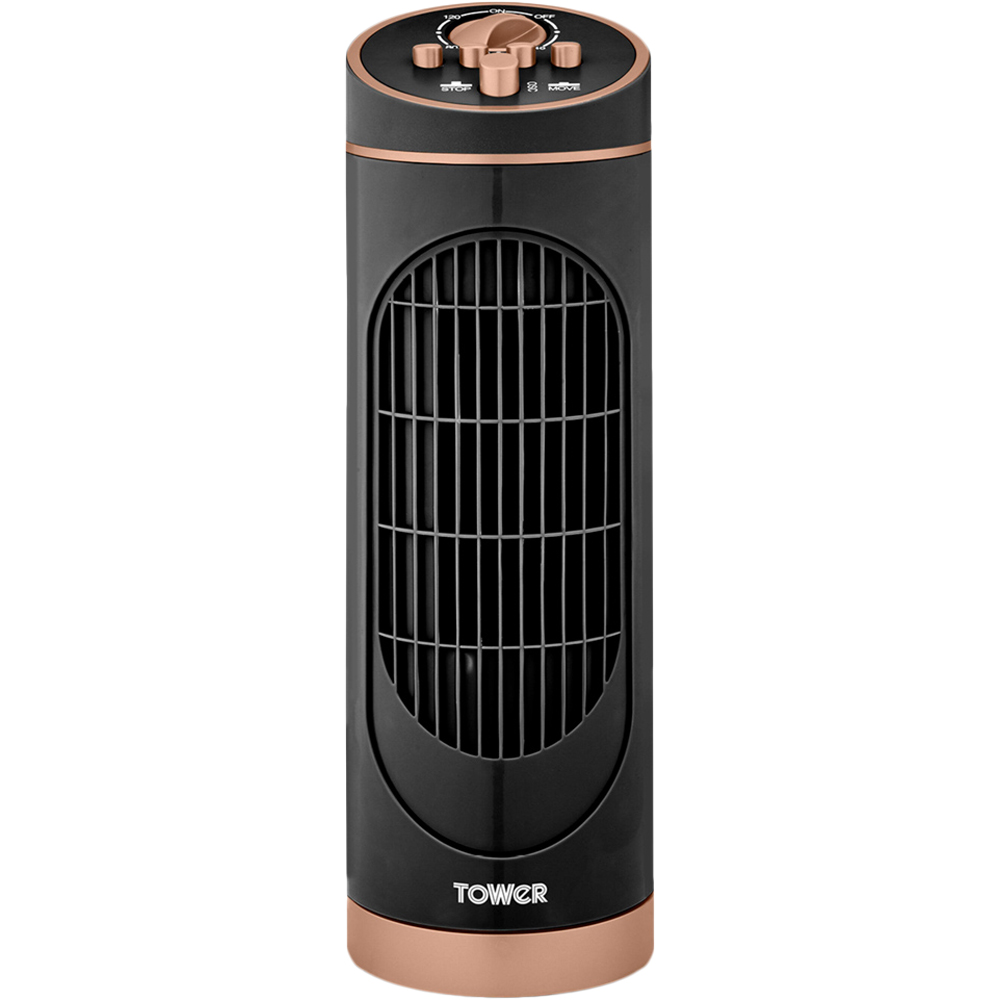 Tower Cavaletto 14 inch Black Mini Tower Fan Image 1