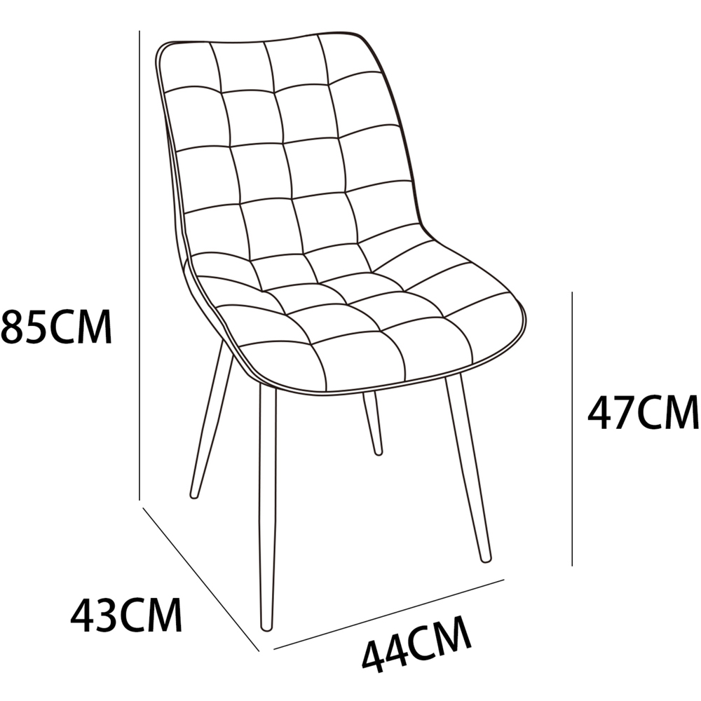 Alba Set of 2 Beige Suede Effect Plush Padded Dining Chairs Image 8