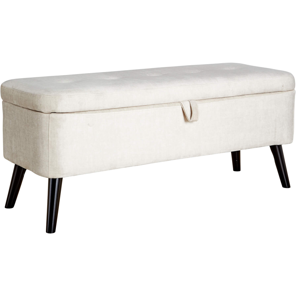 Home Source Carson Grey Buttoned Storage Ottoman Image 2