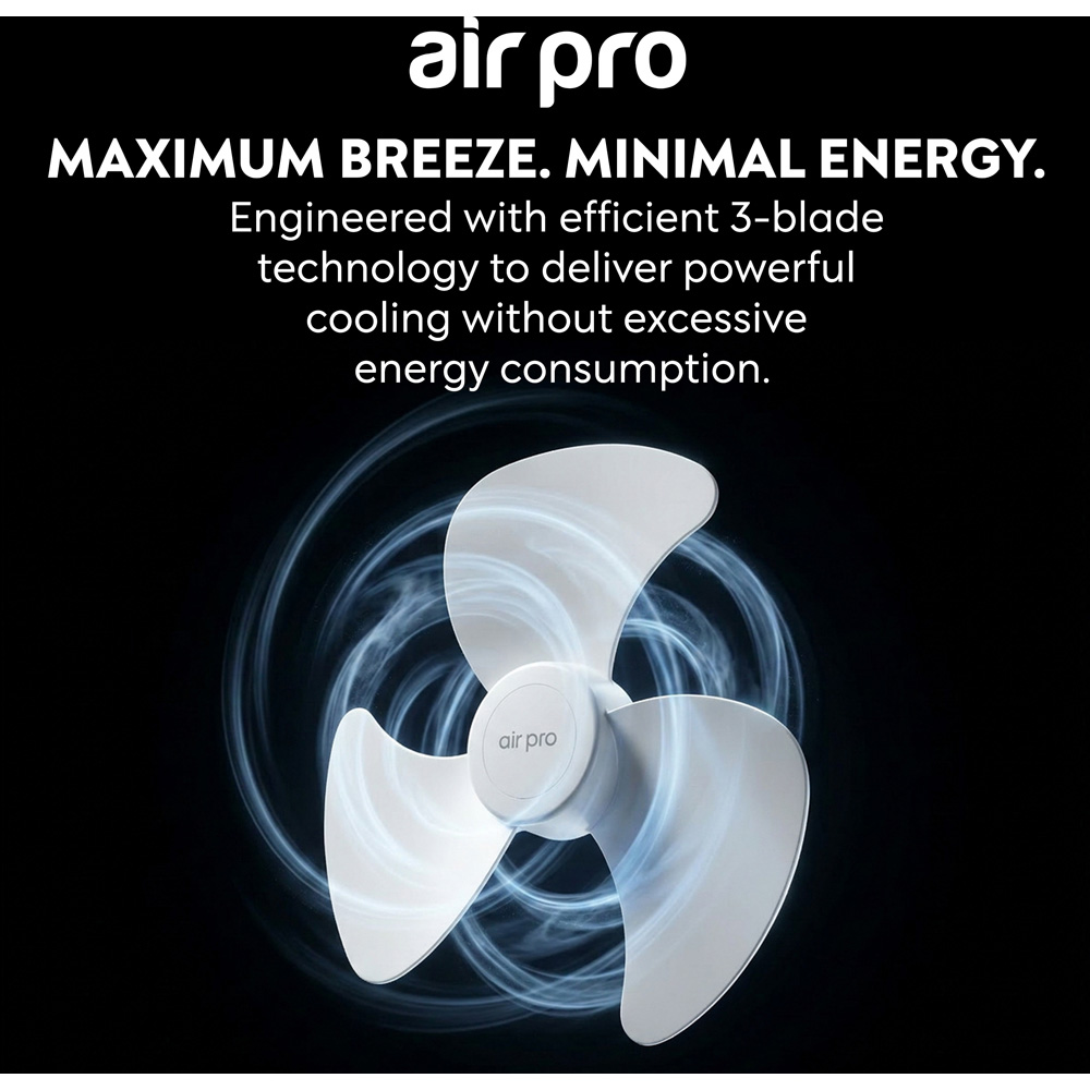 Air Pro White Oscillating Portable Quiet Desk Fan 12 inch Image 8