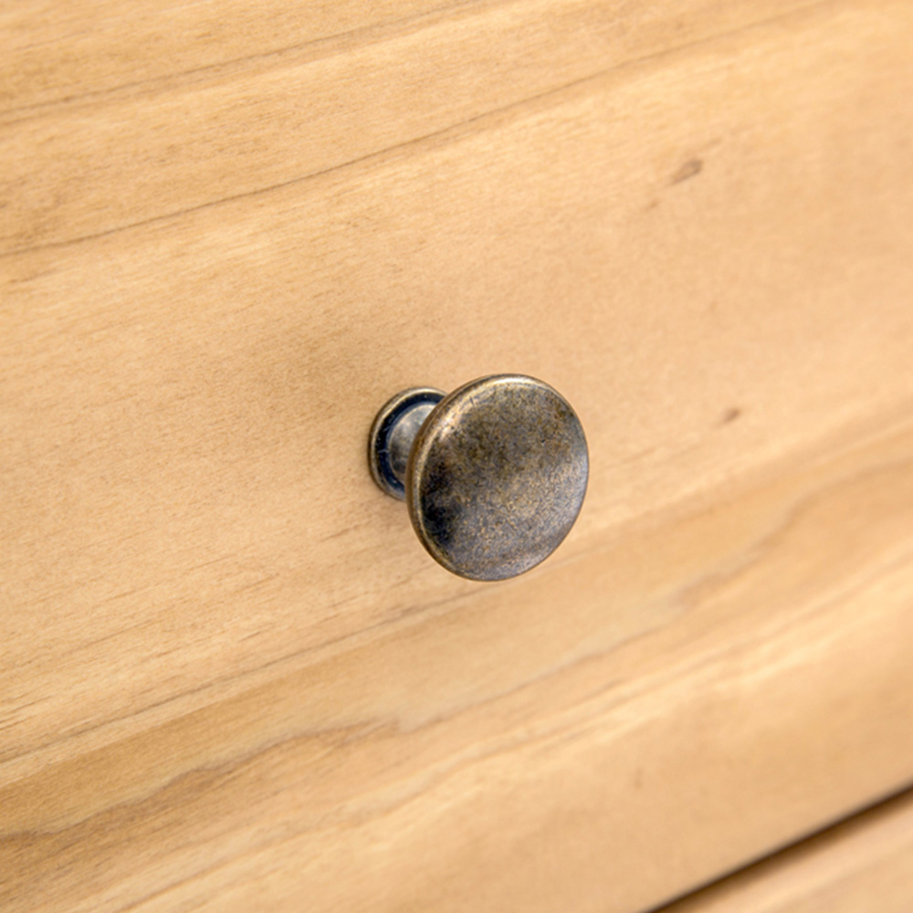 Cabinet Bits Lucca 6 Drawer Brown Brass Knob Chest of Drawers Image 7