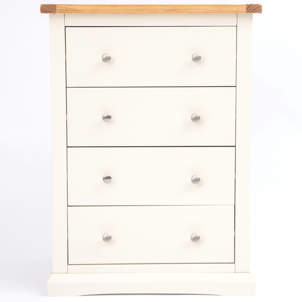 Cabinet Bits Castelli 4 Drawer Off White Chrome Knob Chest of Drawers Image 2