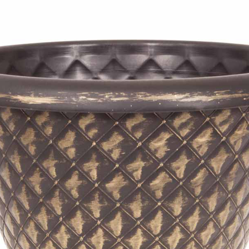 YouGarden Gold Pinecone Plastic Planters 33cm 2 Pack Image 2