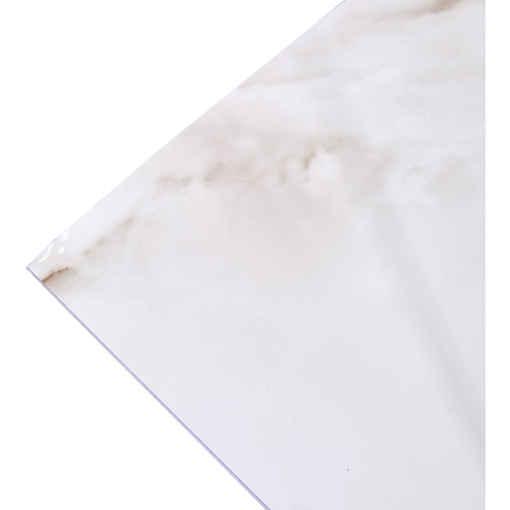 Living and Home Marble Patterned White PVC Self Adhesive Wall Sticker 10 Pack Image 6