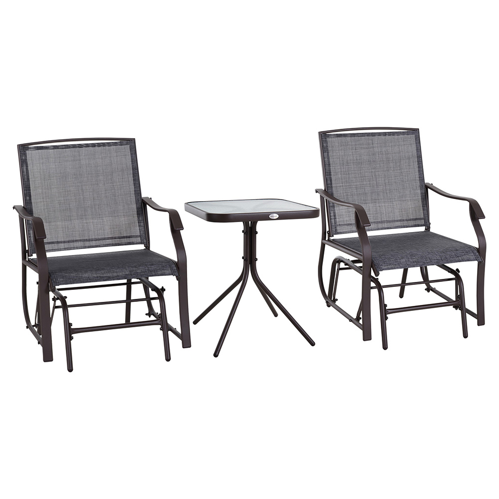 Outsunny Glider Rocking Chair & Table Image 2