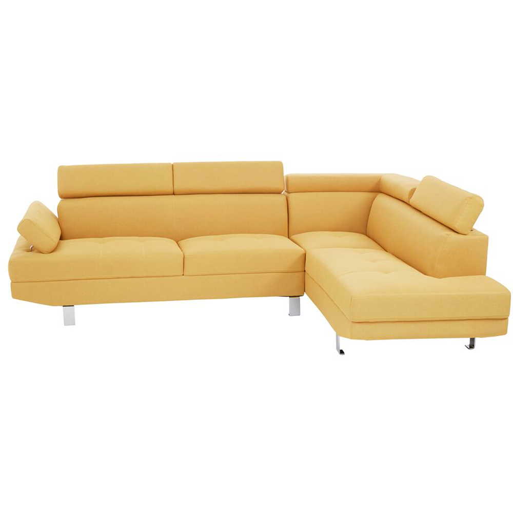 Premier Housewares Hanover Ochre Linen 3 Seater Corner Sofa Image 2
