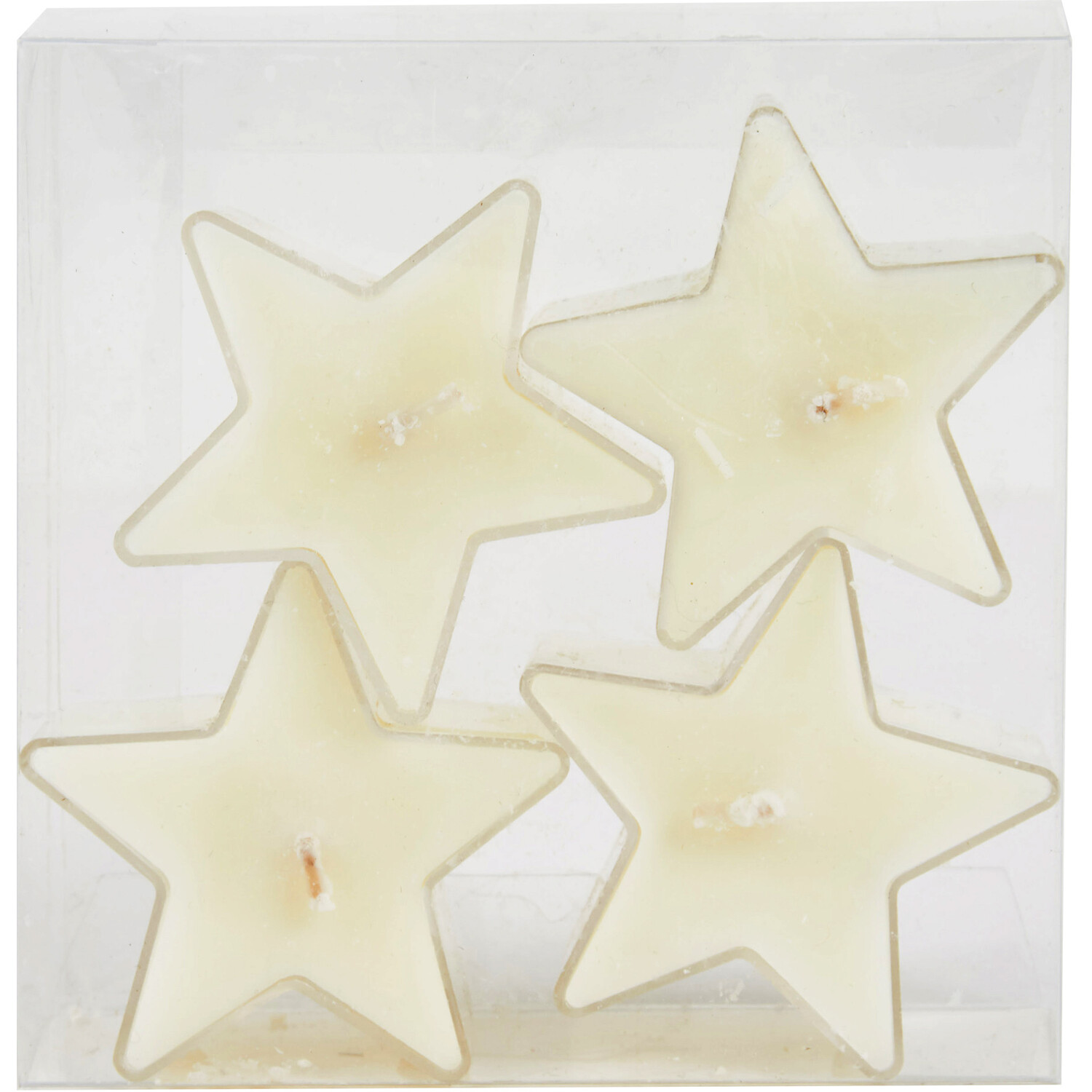 Set of 4 Star Tealights Vanilla Light Ivory - Light Ivory Image 3