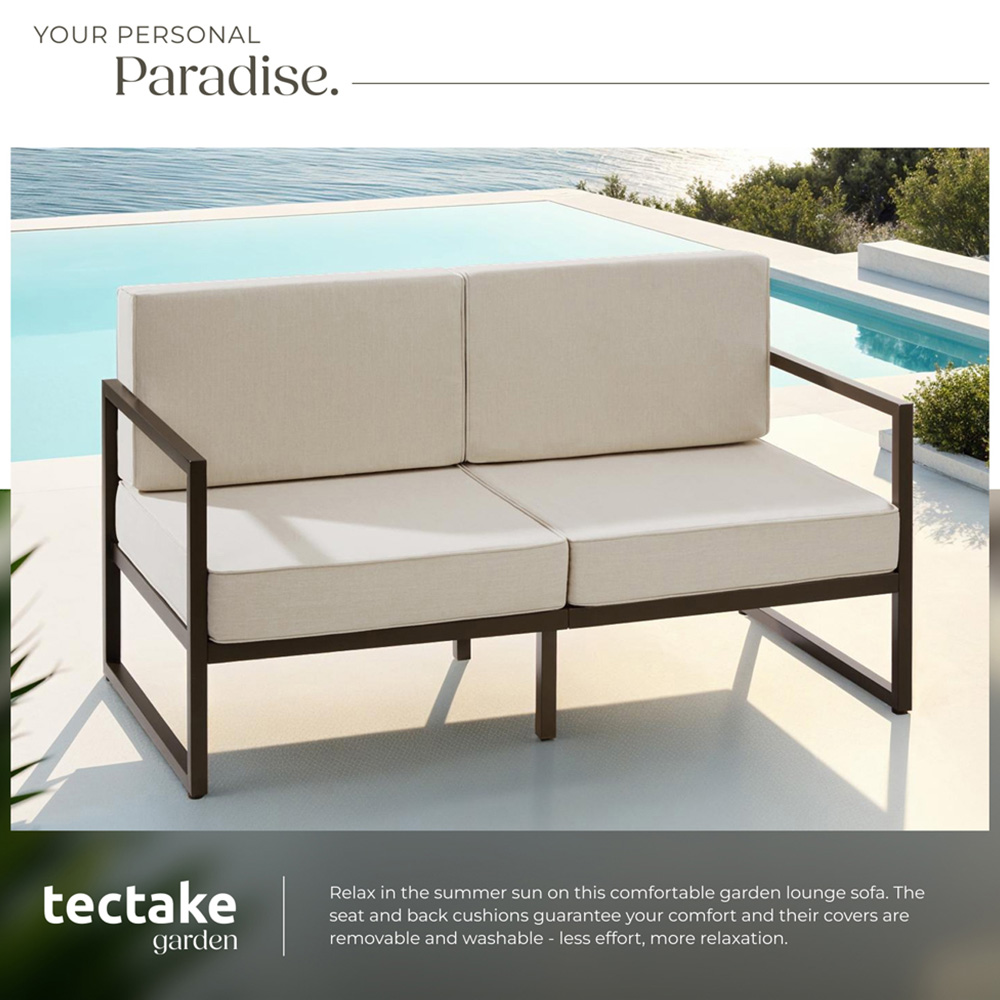 tectake Comosa 2 Seater Garden Sofa with Cushion Image 4