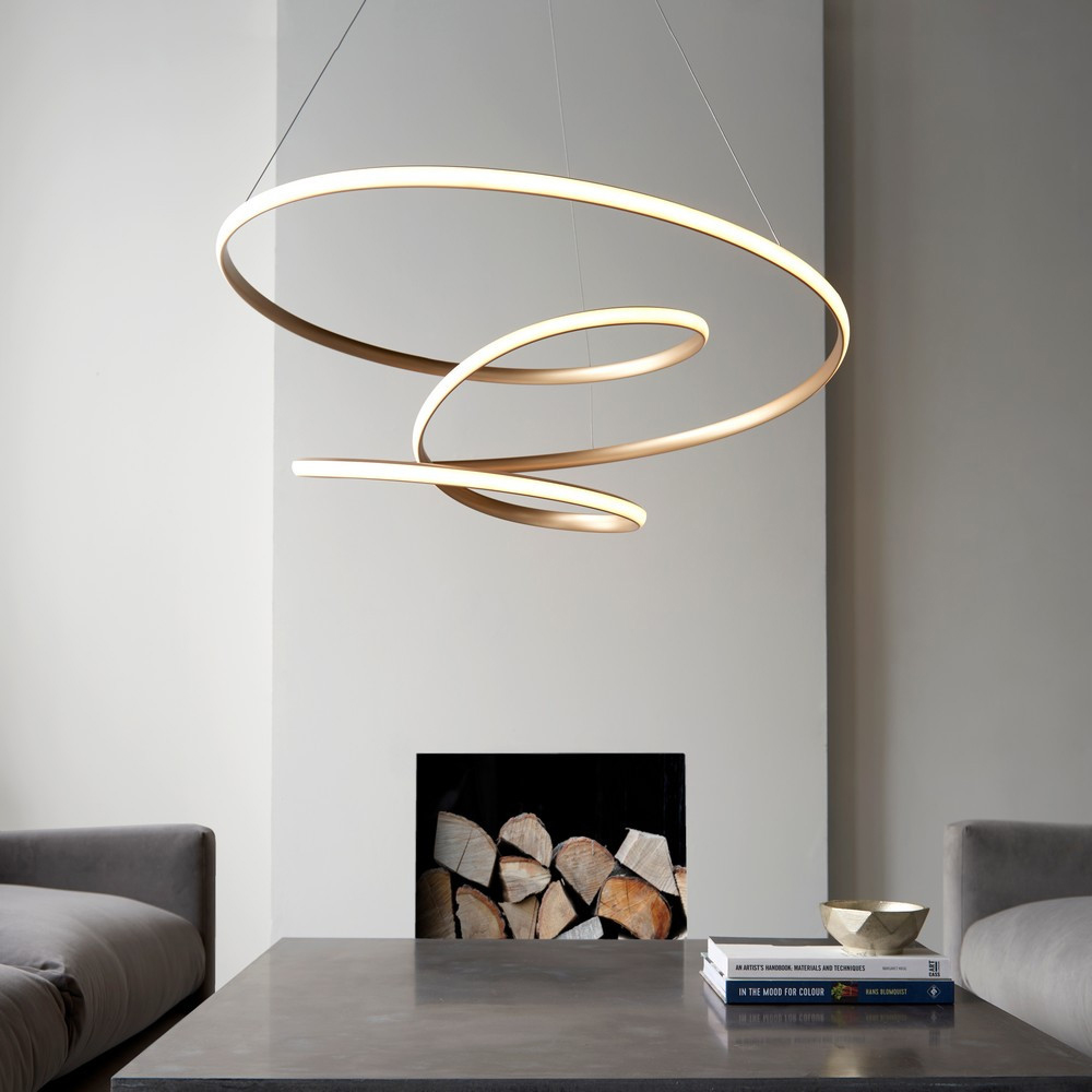 Merano Imola Satin Gold and White Silicone Pendant Ceiling Light Image 5