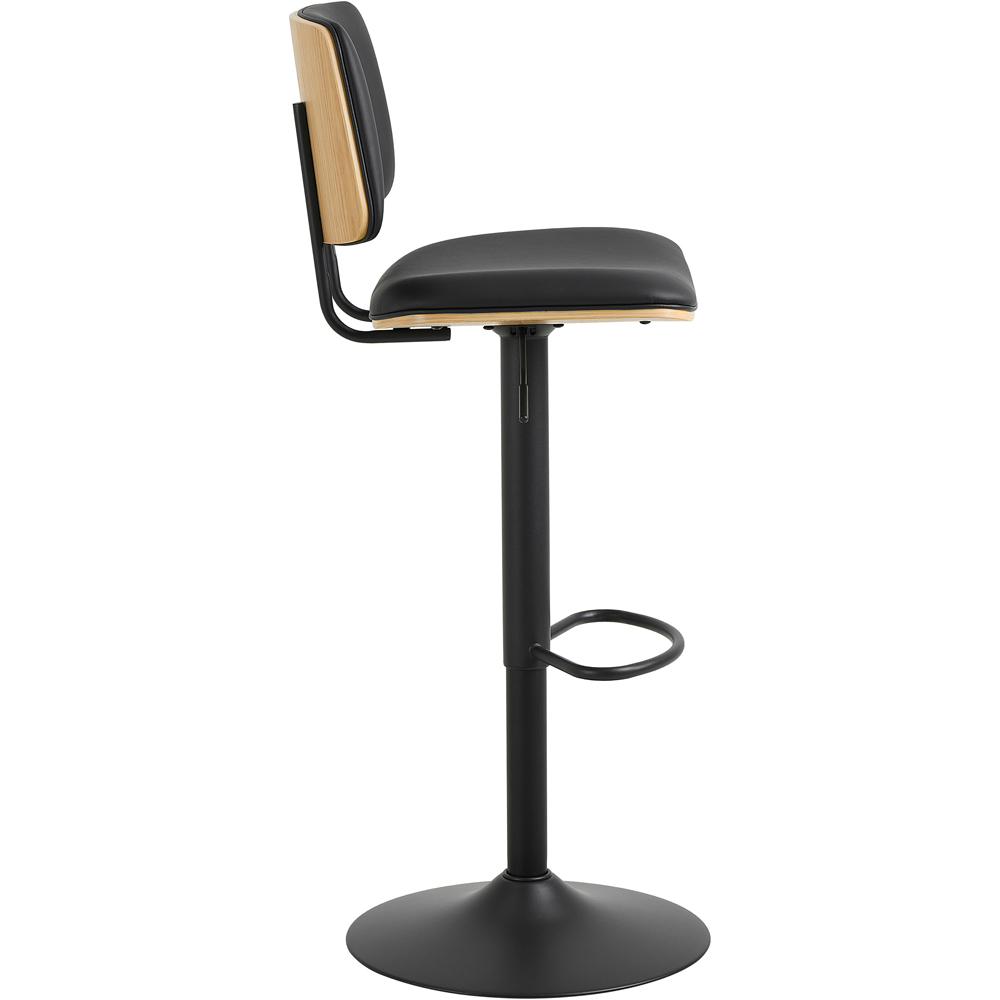 Florence Owen Matt Black Swivel Bar Stool Image 4