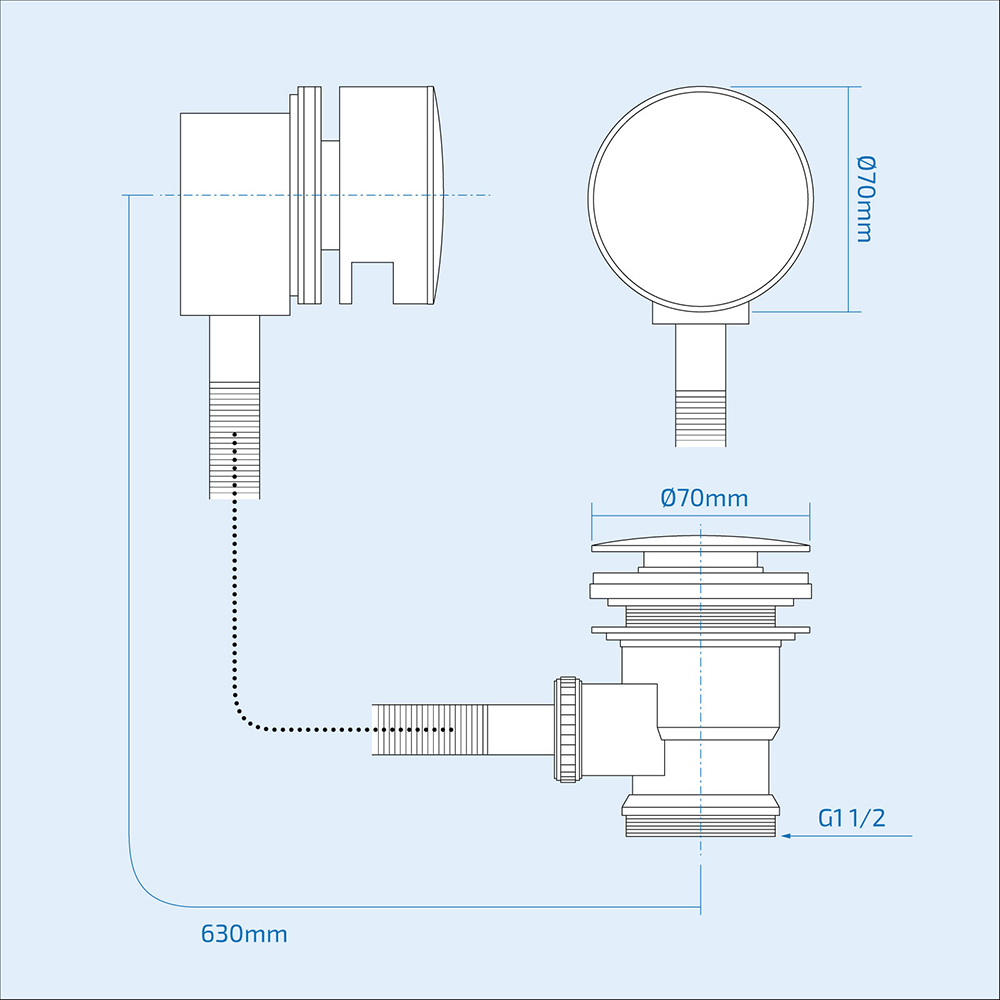Nes Home Nexa Waterfall Chrome Bath Filler Tap with Waste Image 4