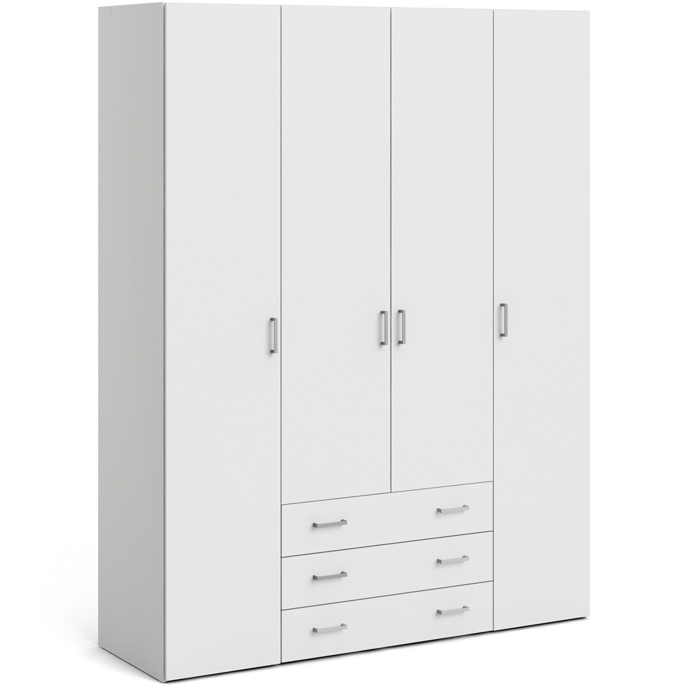 Florence Space 4 Door 3 Drawer White Wardrobe Image 2