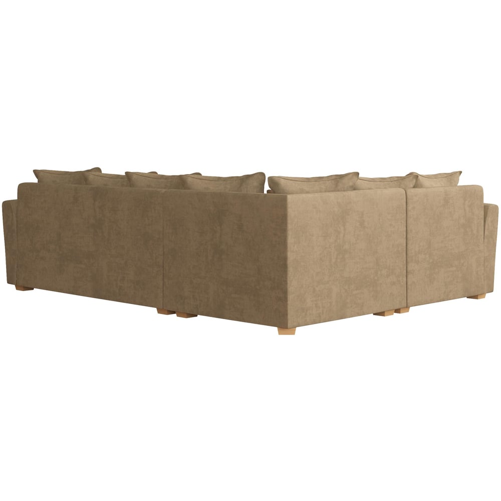 Wendleberry 3 Seater Mink Plush Velvet Scatter Back Left Hand Corner Sofa Image 4