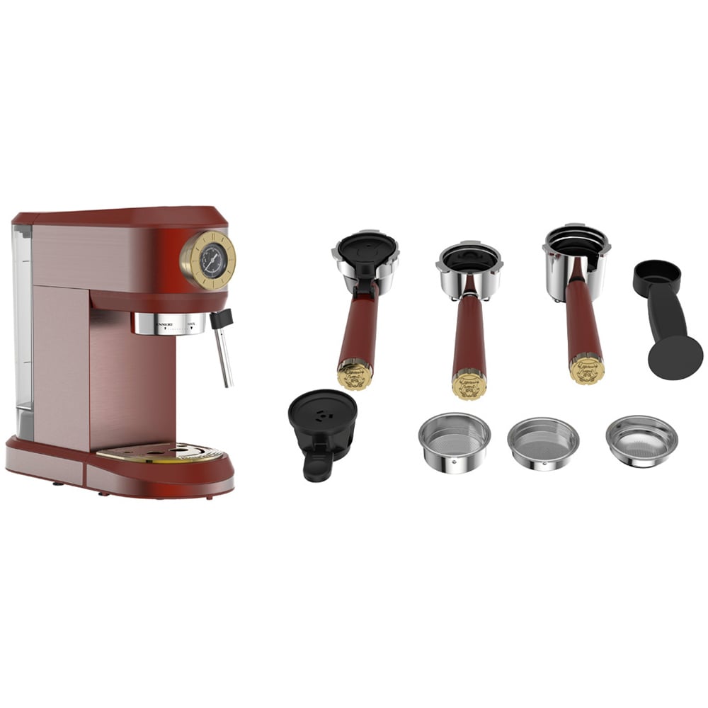 Kaiser Empire Bordeaux Red Espresso Coffee Machine Image 5