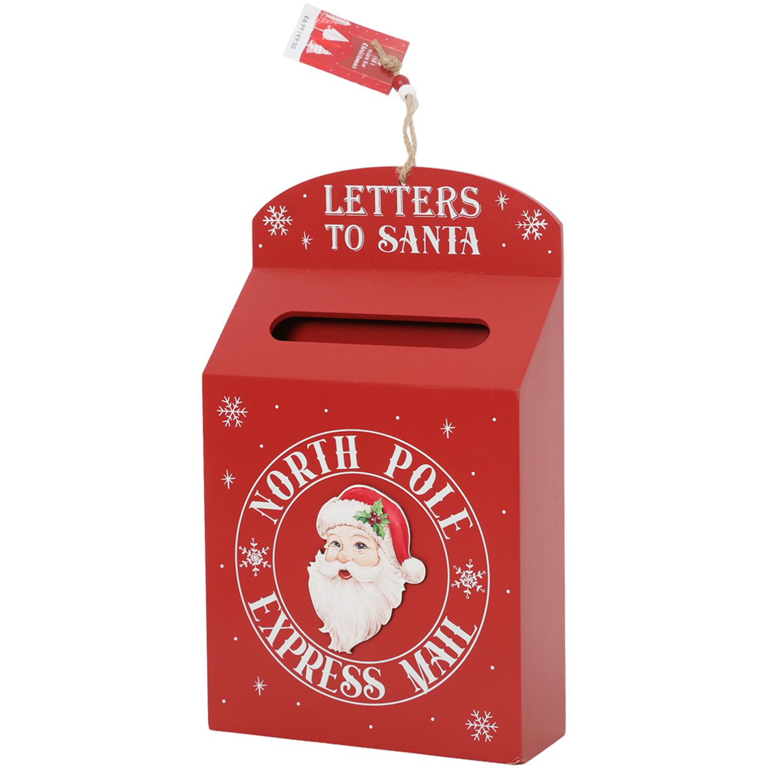 Letters To Santa Wooden Mailbox Red Image 3