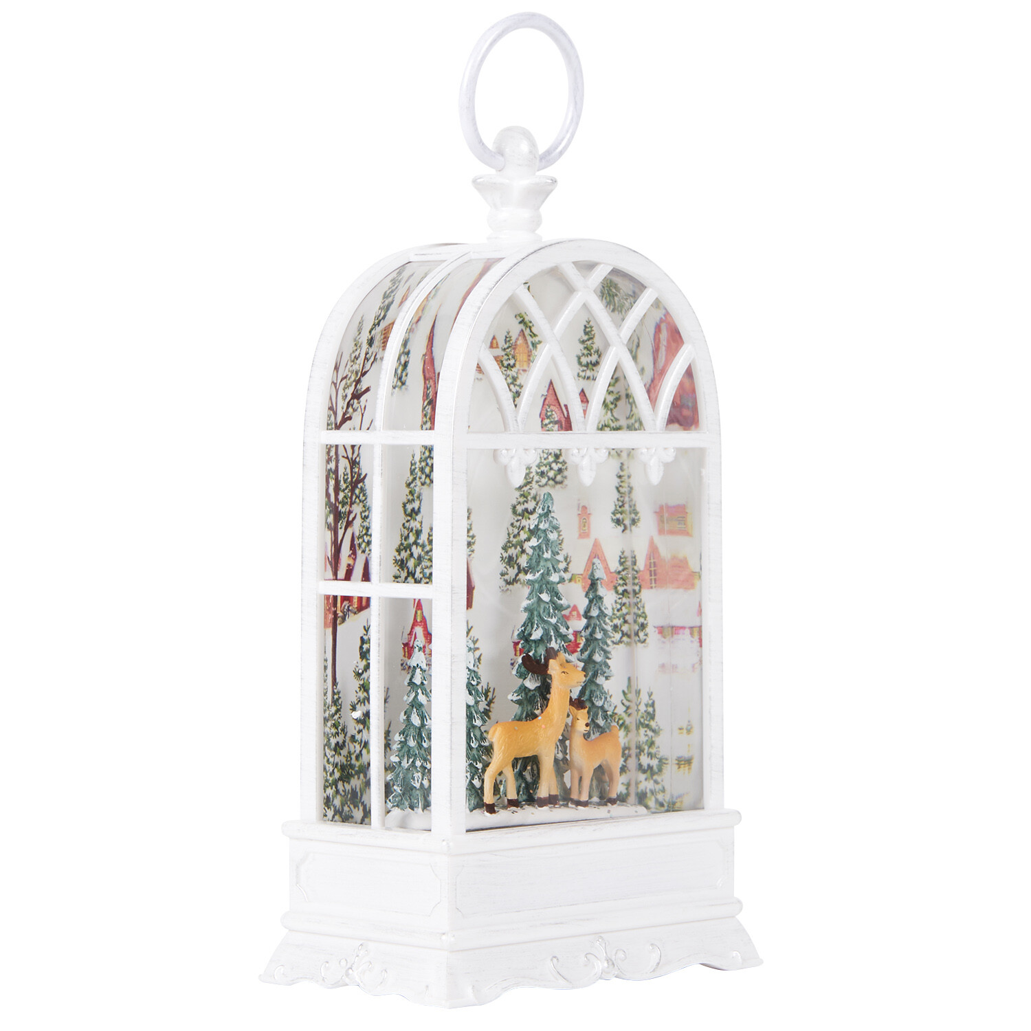 Christmas Scene Glitter Lantern Multicolour Image 4