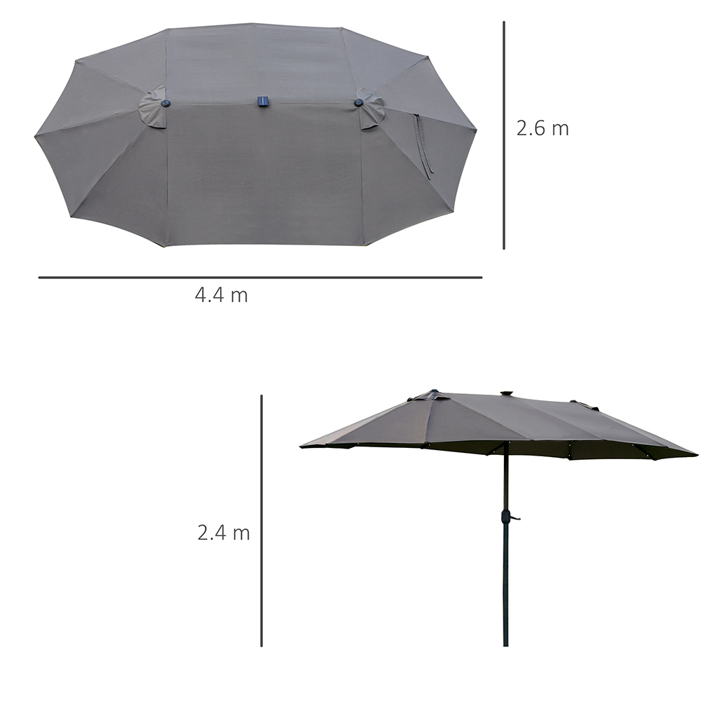 Outsunny 4.4m Sun Umbrella Dark Grey Image 5