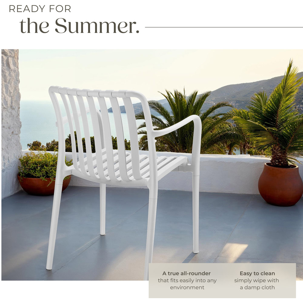 tectake Alcudia Set of 4 White Garden Chair Image 4