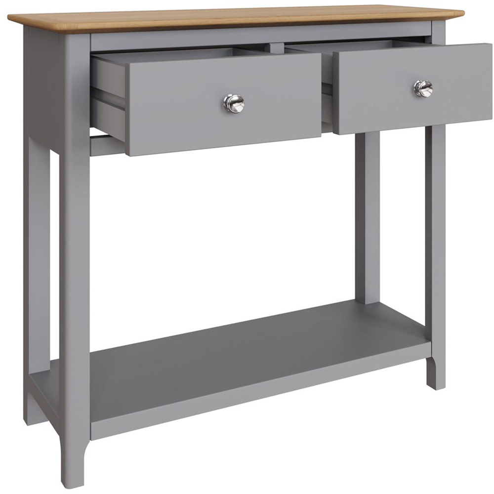 FWStyle Taberno 2 Drawer Dove Grey Hallway Console Table Image 3