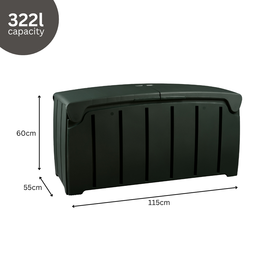 Strata 322L Black Garden Storage Box Image 5