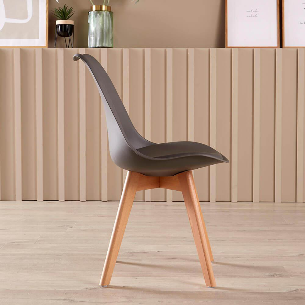 Home Source Braga 4 Seater White Dining Table with Grey Lisbon Chairs Image 6