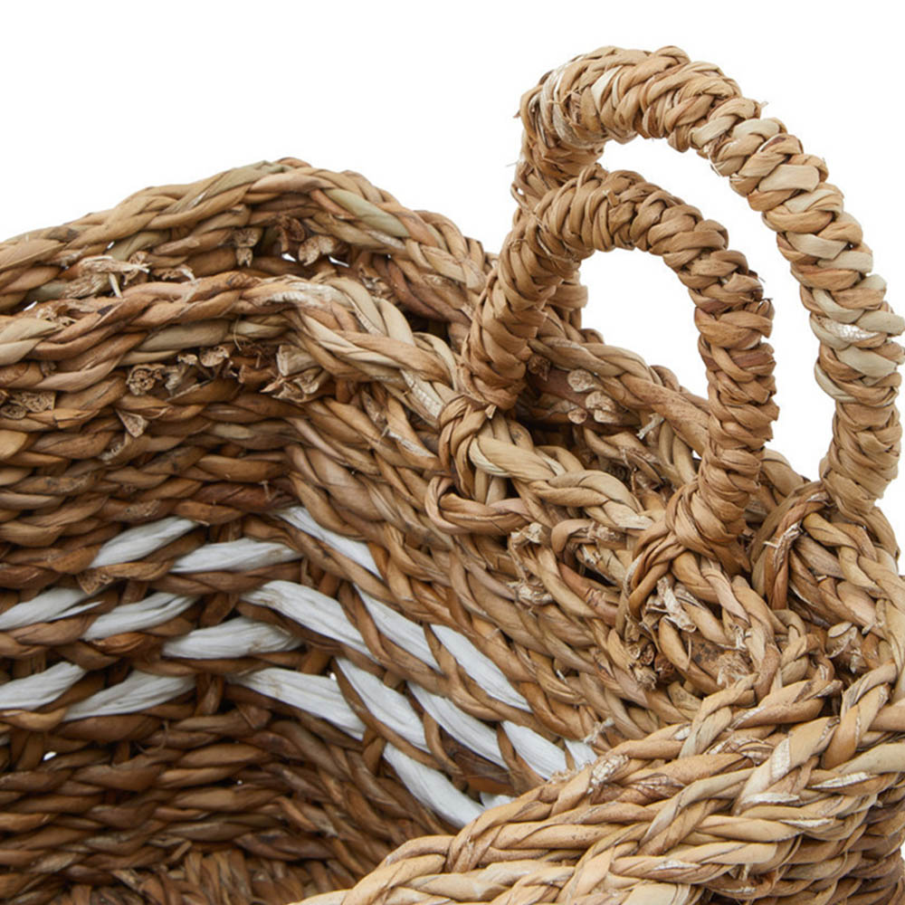 Premier Housewares Natural and Black Square Seagrass Basket 2 Pack Image 8