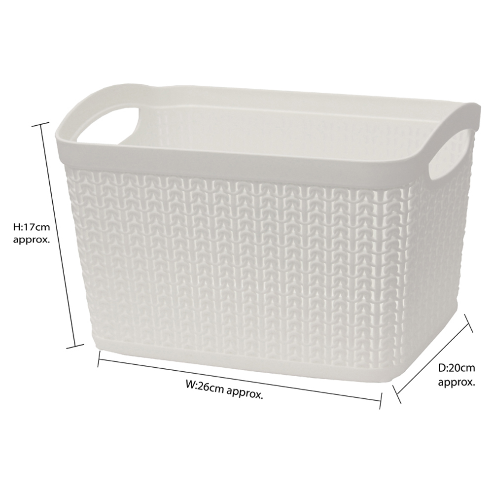 JVL Loop 6.6L White Storage Basket Image 3