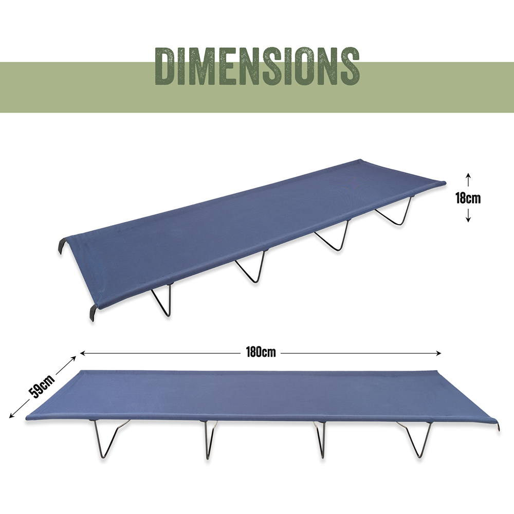 Milestone Camping 4 Legs Blue Folding Camping Bed Image 7