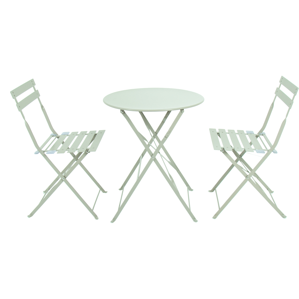 Charles Bentley Folding Metal Bistro Set Heritage Green Image 3