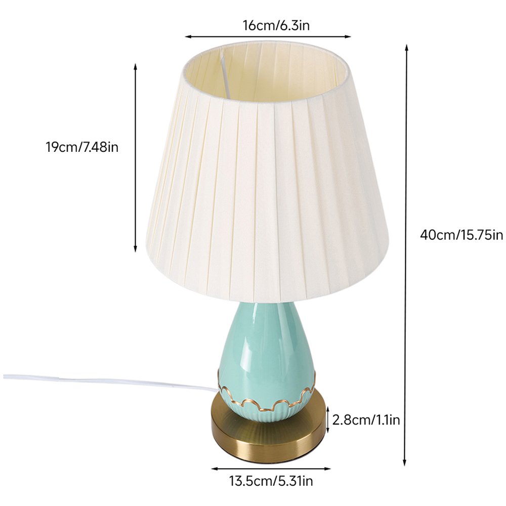 Living and Home Fabric Shade Antique Ceramic and Iron E27 Table Lamp Image 8