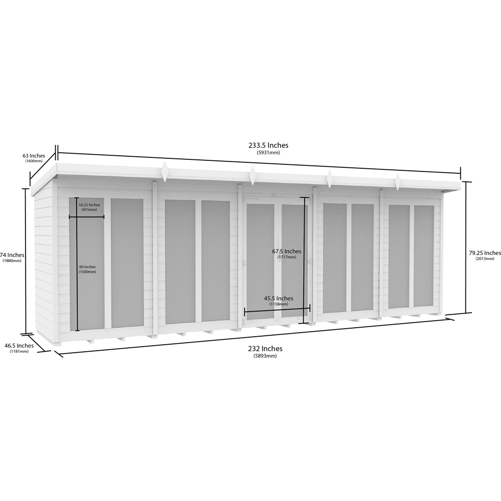 DIY Sheds 20 x 4ft Tongue and Groove Timber Pent Summerhouse Image 7