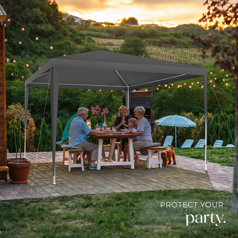 tectake Farah 3 x 3m Grey Gazebo with Plug In System Image 8