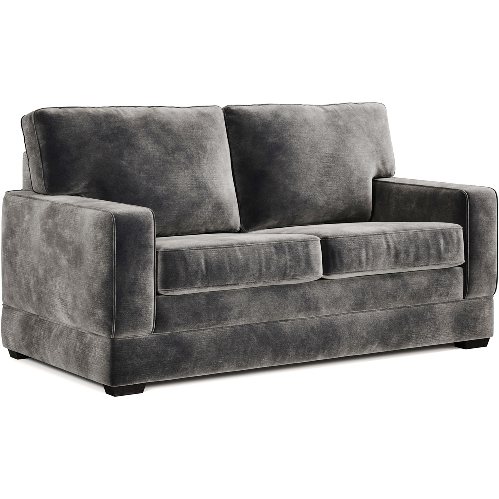 Jay-Be Urban 2 Seater Luxe Velvet Steel Sofa Bed with e-Pocket Mattress Image 2