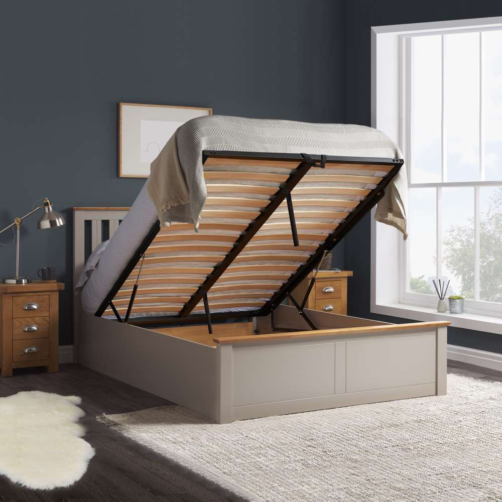 Phoenix Double Grey Ottoman Bed Image 8