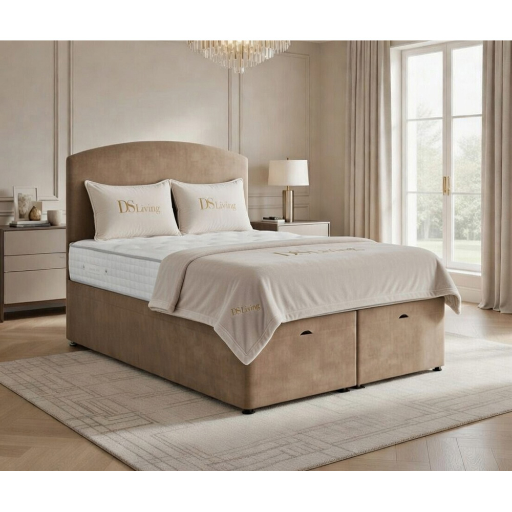 DS Living Opulence Super King Size Mink Velvet Upholstered Ottoman Bed Image 7