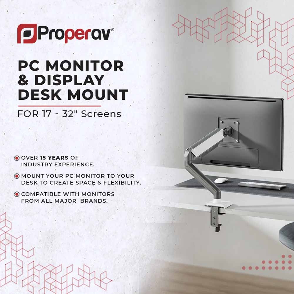 Properav White and Grey Desk Mount 17 to 32 inch Image 4