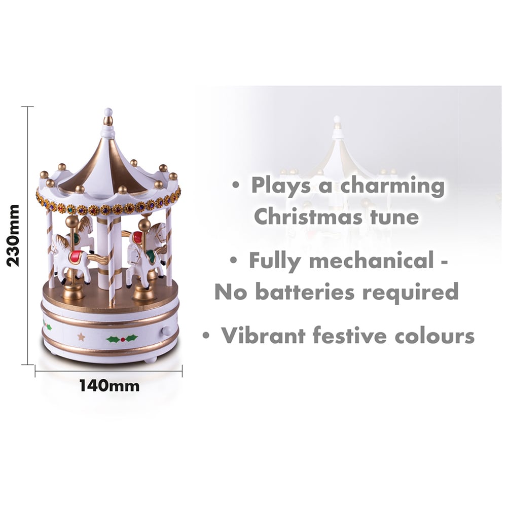 St Helens Multicolour Wooden Carousel Music Box Image 5