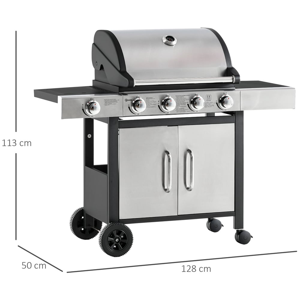 Deluxe Gas Barbecue Grill 4+1 Burner Image 7