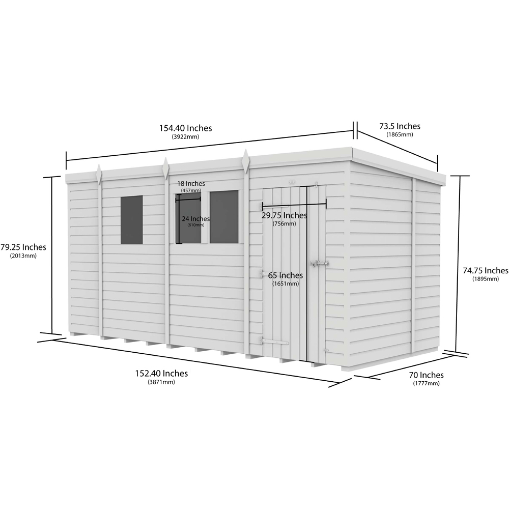 DIY Sheds 13 x 6ft Tongue and Groove Timber Pent Security Garden Shed Image 9