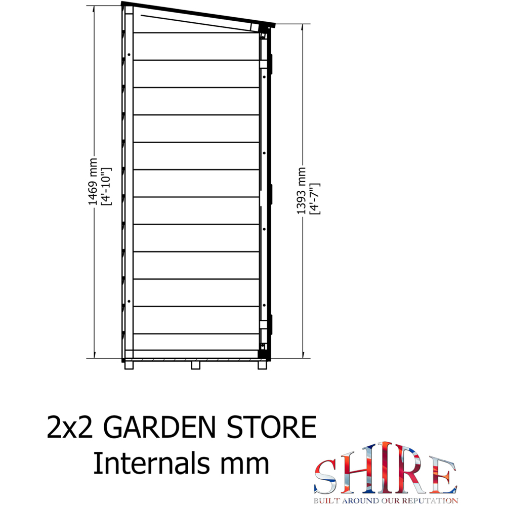 Shire 2 x 2ft Shiplap Wooden Tool Shed Image 8