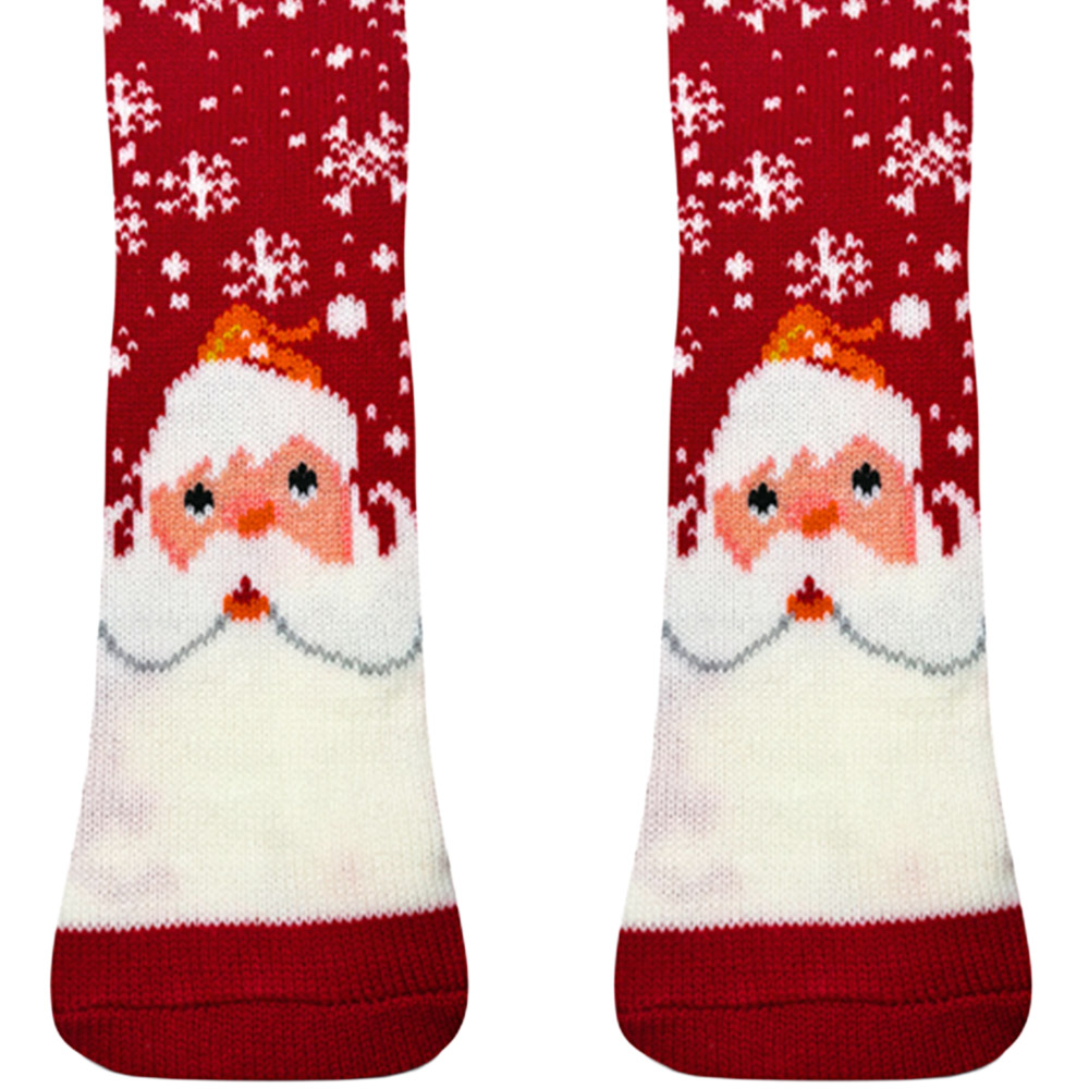 Noel Square Santa Red Xmas Socks Pair Image 3