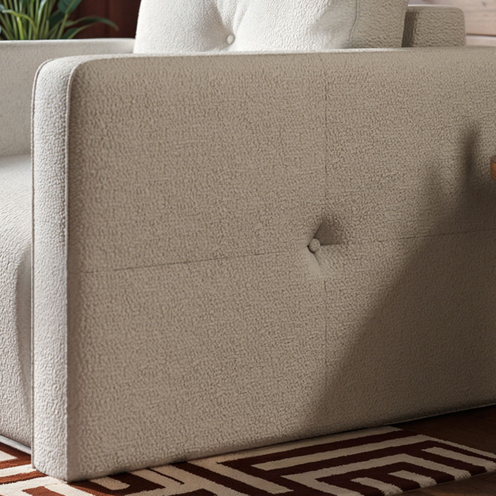 Solace+Co Wilfie Beige Chenille Armchair Image 4