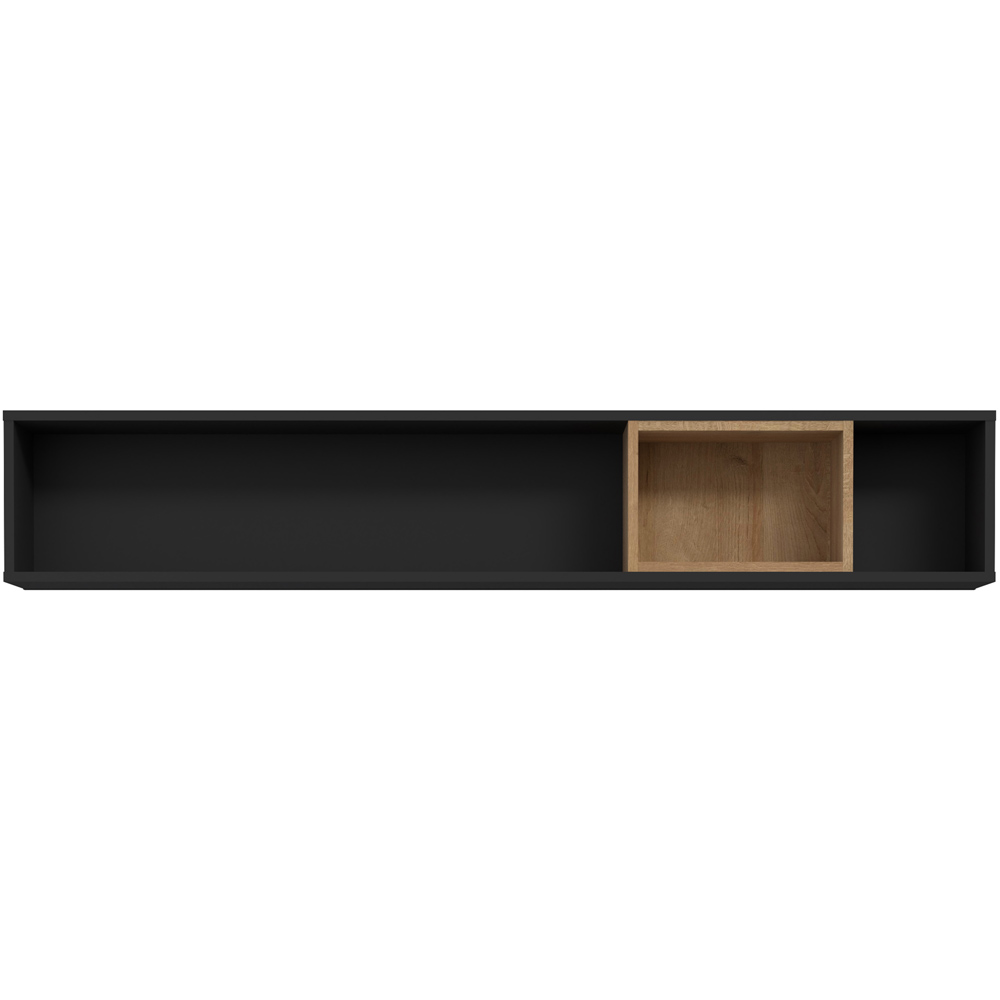 Florence High Rock Matt Black and Riviera Oak Cube Shelf Image 3