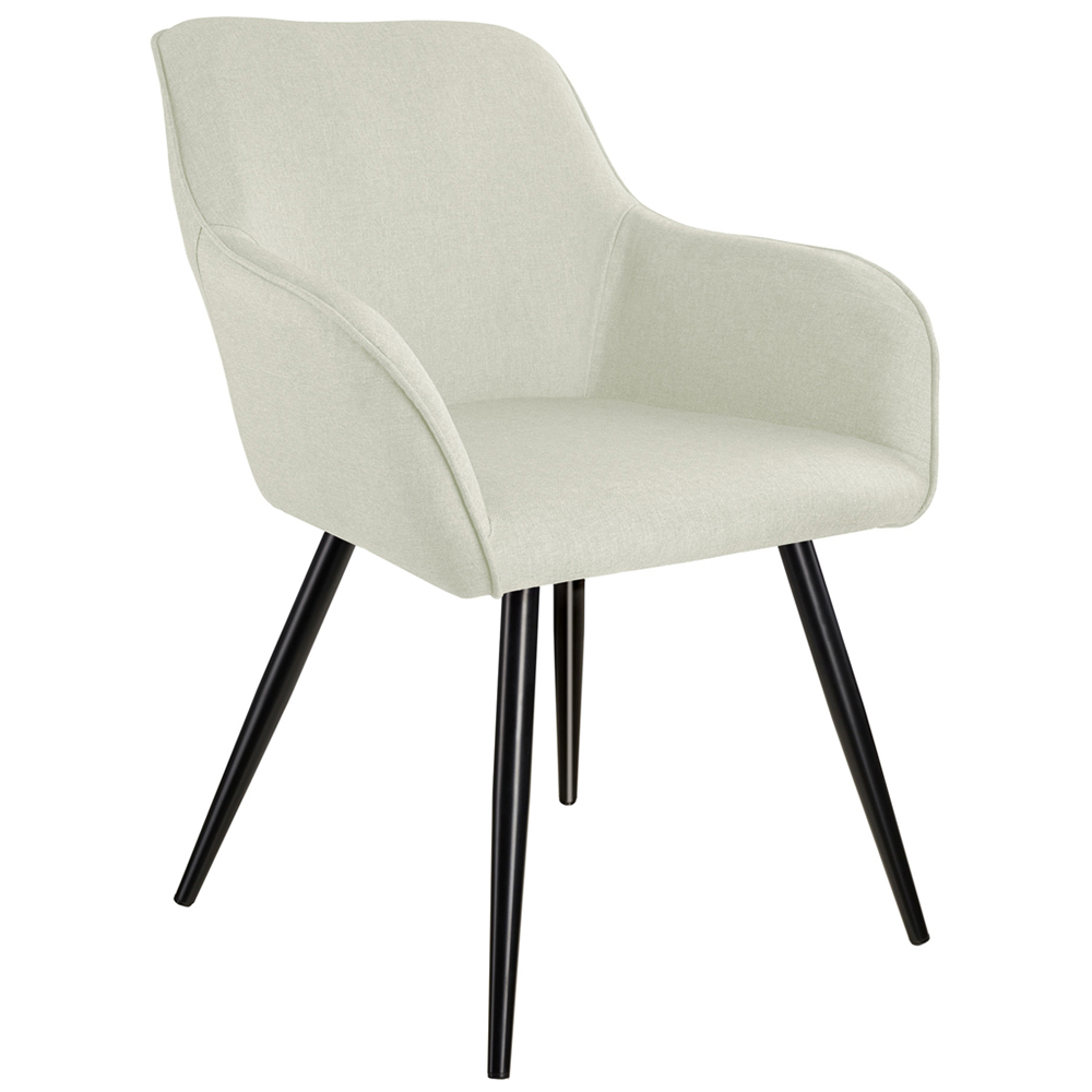 Tectake Marilyn Cream and Black Padded Chair Image 2