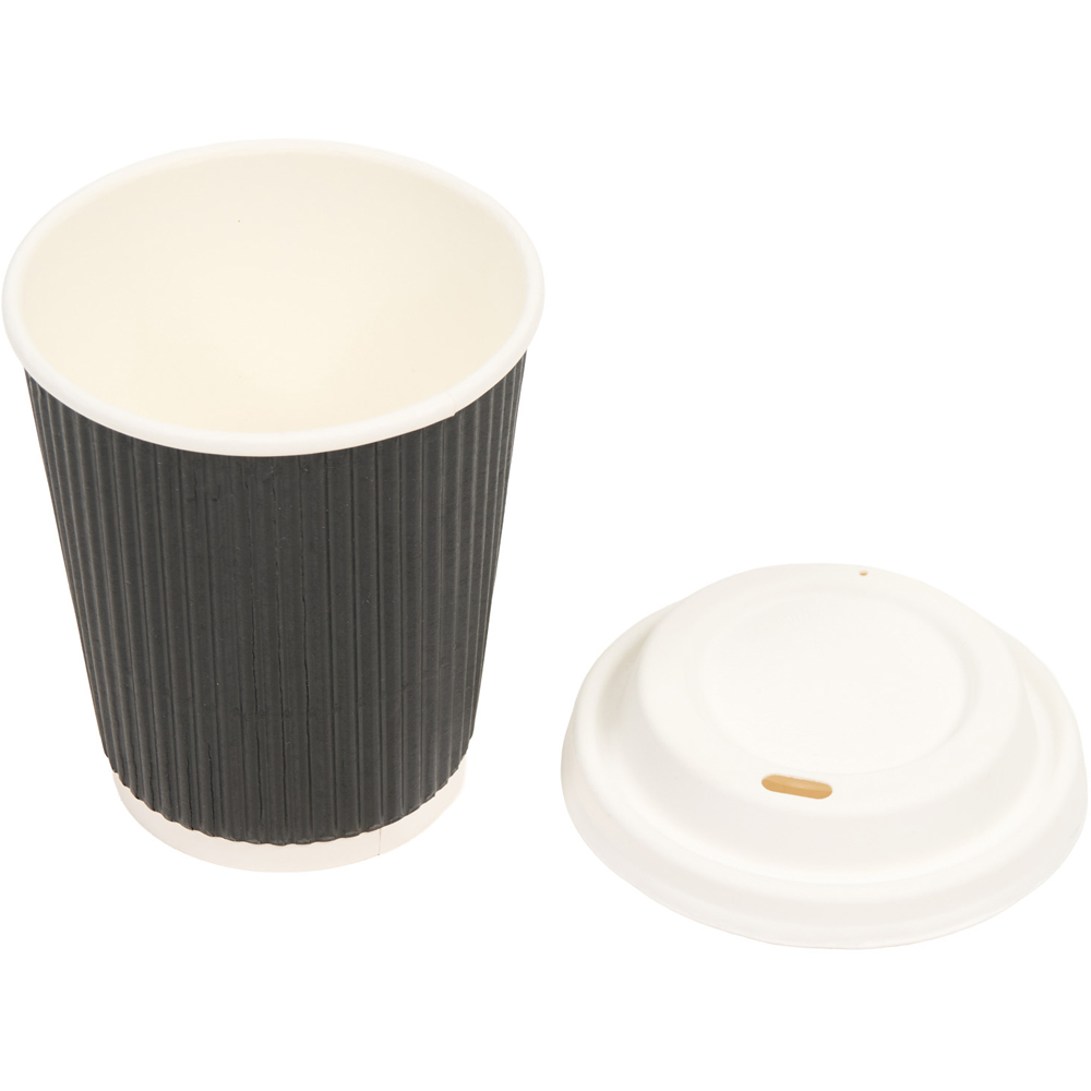Pack of 8 My Home Paper Cups with Lids Black Image 4