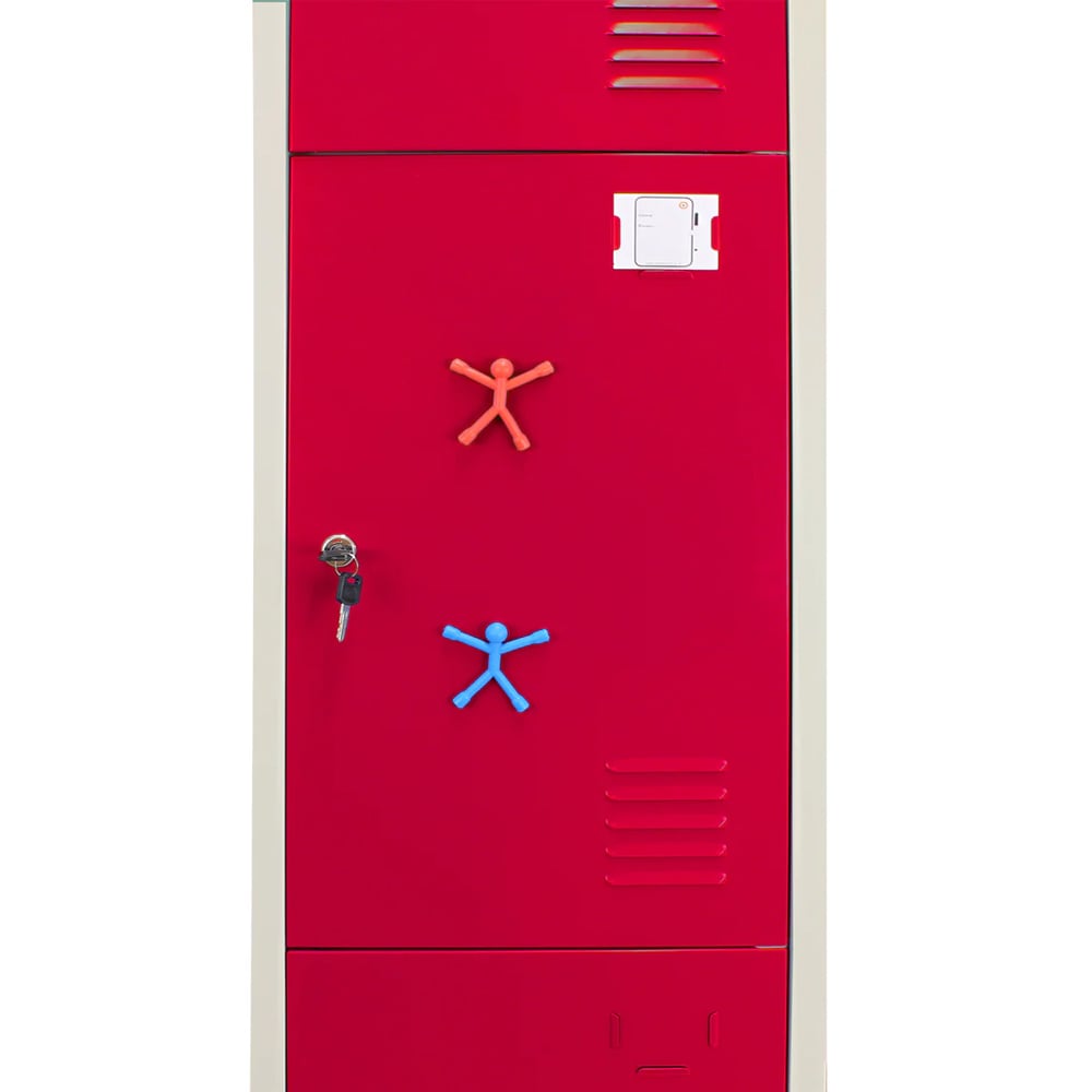 MonsterShop 3 Door Red Metal Storage Locker Image 4