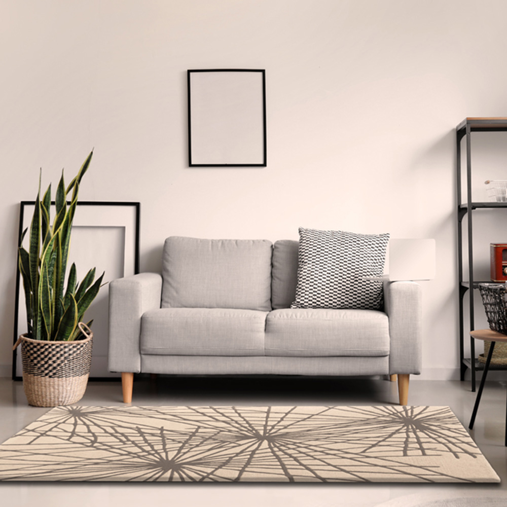 Esselle Home Aura Starburst Natural and Charcoal Rug 200 x 290cm Image 2