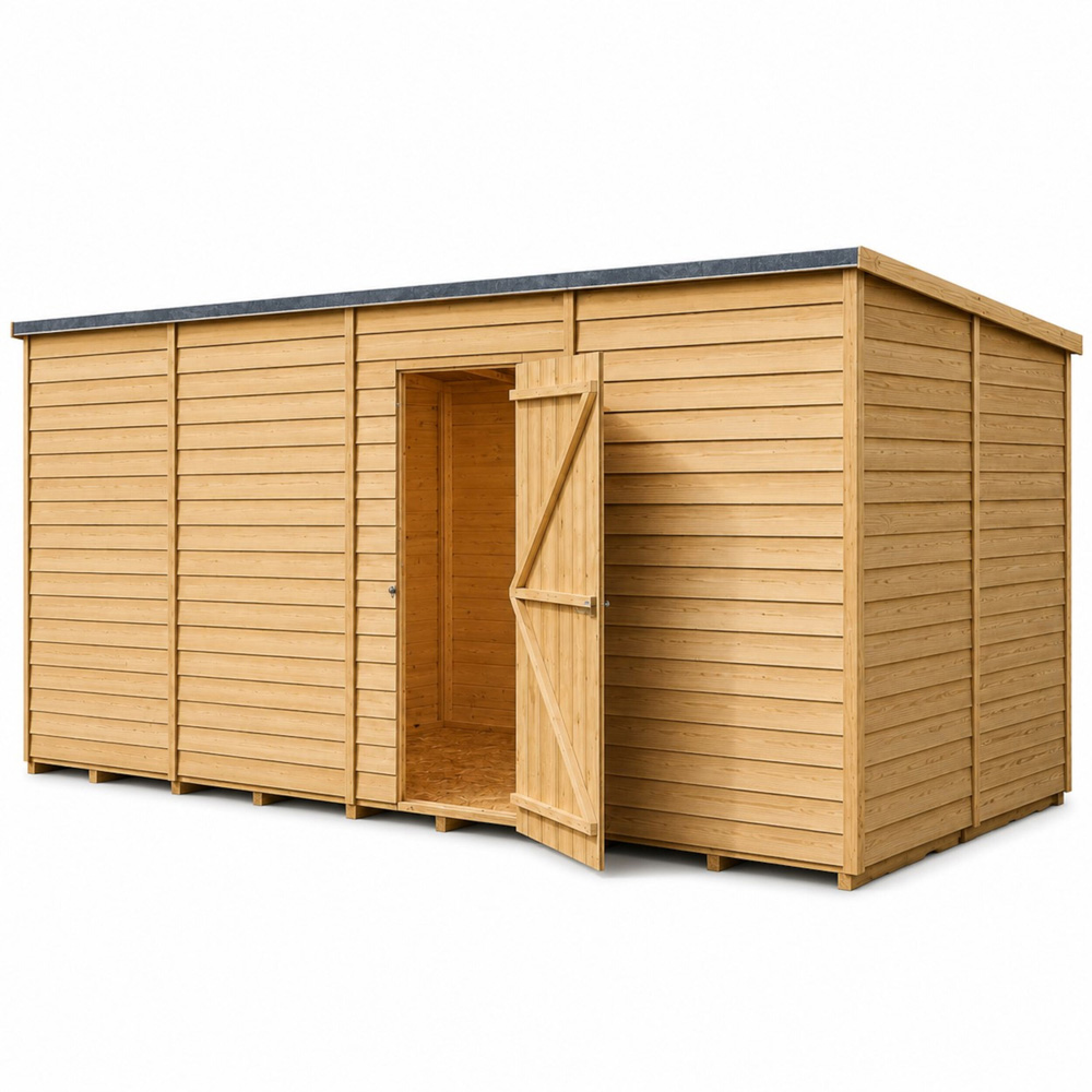 Shire GB Garden Value 16 x 6ft Overlap Pent Garden Shed Image 2