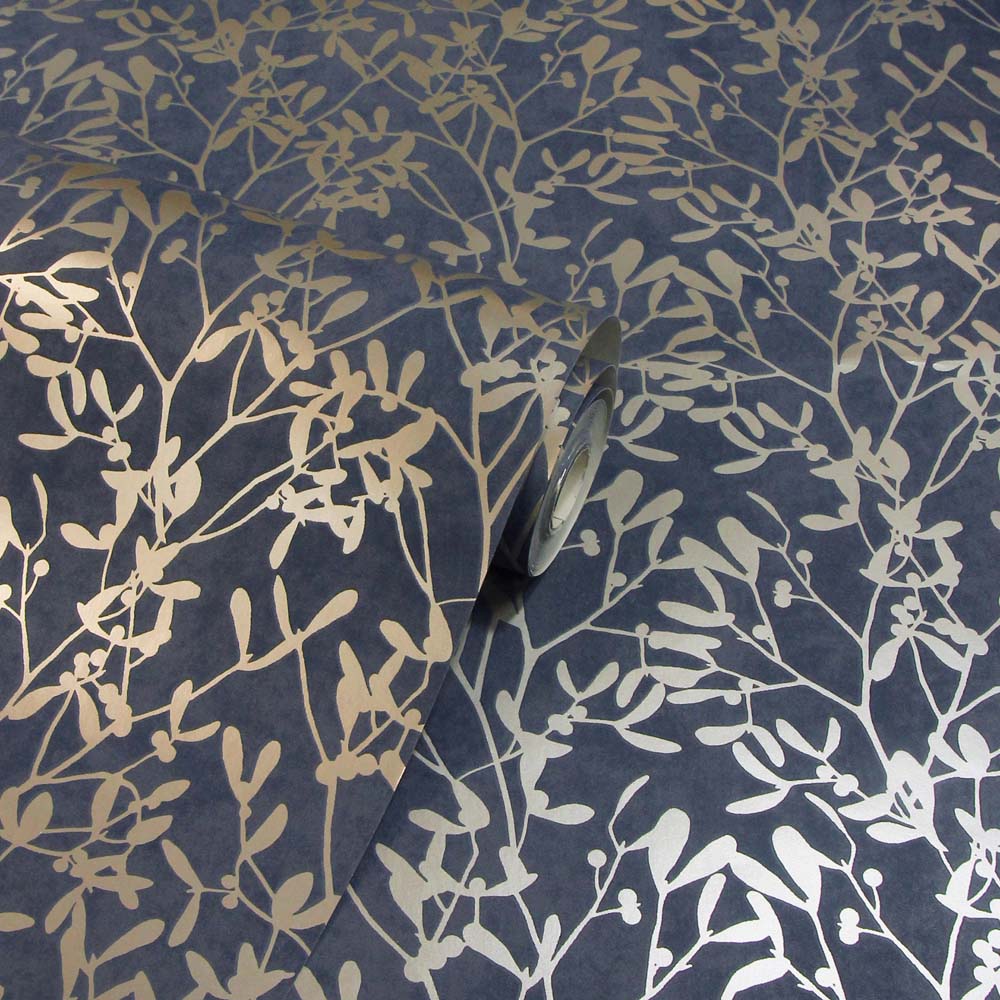 Arthouse Botanica Leaf Navy Wallpaper Image 2