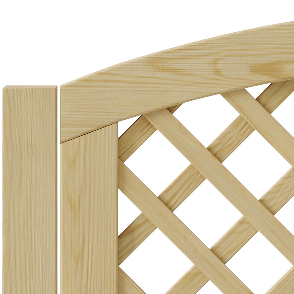 Living and Home Lattice Top Wooden Garden Gate with Door Latch 70.8 x 35.4 inch Image 5